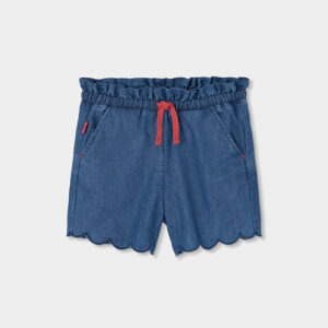 Παιδικό Denim Σορτς με Κυματιστό Τελείωμα & Κορδόνι-boboli